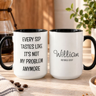 Caneca Citação Engraçada de Aposentadoria Nome Personaliz