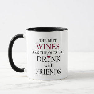 Caneca citação engraçada de vinho para amigos