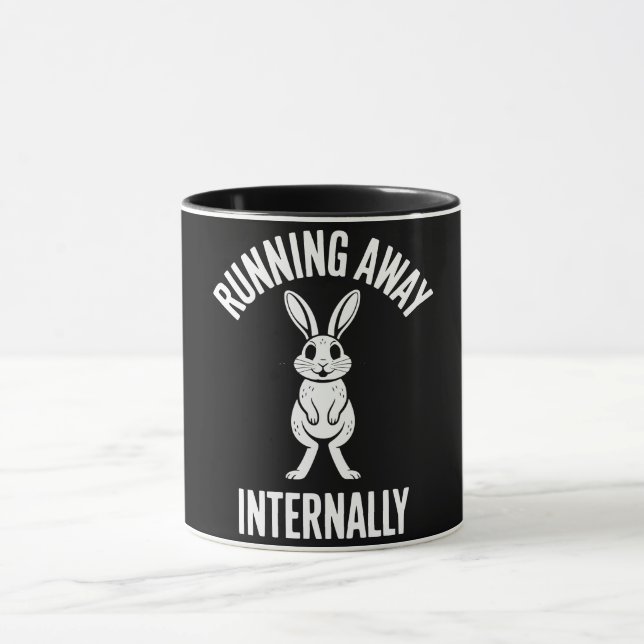 Caneca Citação Engraçada Fugindo Internamente Humor Sarca (Centro)