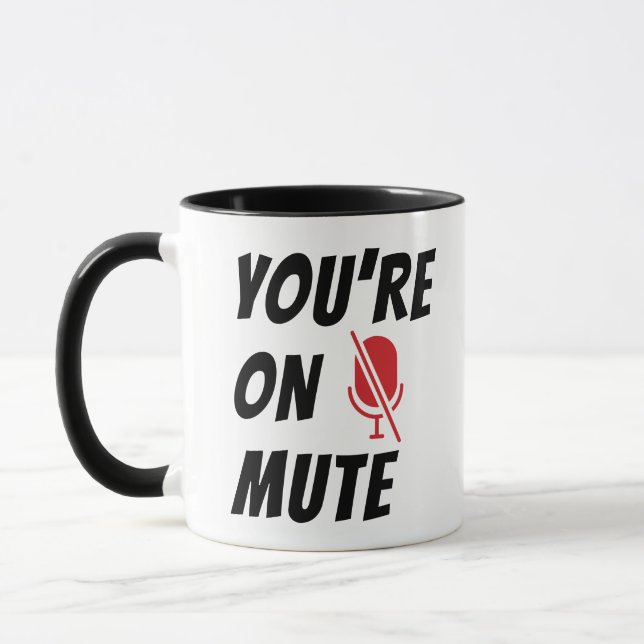 Caneca Citação Engraçada, Você Está Silenciado, Microfone (Esquerda)