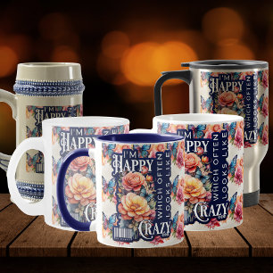 Caneca Citação Feliz Engraçada Por Toda A Impressão