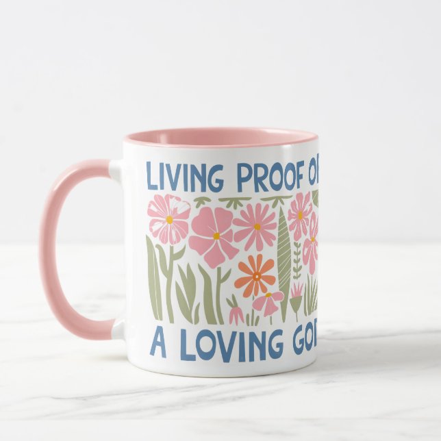 Caneca Citação | Floral | Prova viva de um Deus adorável  (Esquerda)