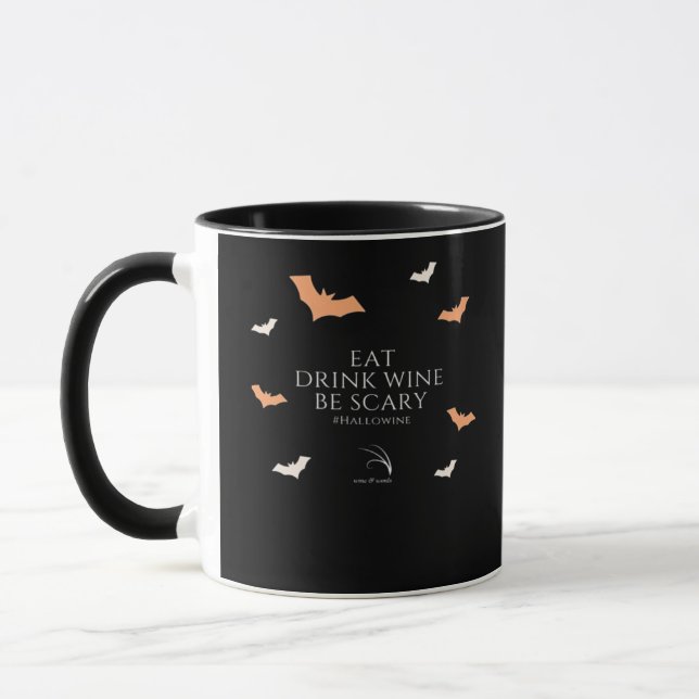 Caneca Citação Hallowine Dia das Bruxas Comer Beber (Esquerda)