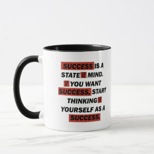 Caneca citação inspiradora sobre o sucesso na vida
