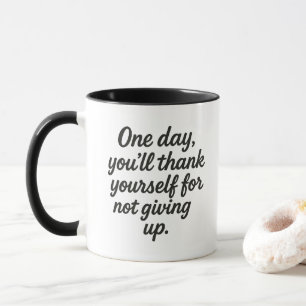 Caneca Citação Inspiradora Tipografia Negrito Autoaprimor