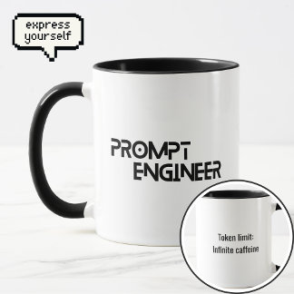 Caneca Citação minimalista de engenheiro de prompt