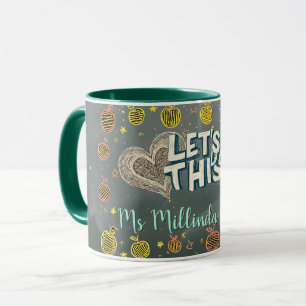 Caneca Citação Motivacional de Quadro Negro para Professo