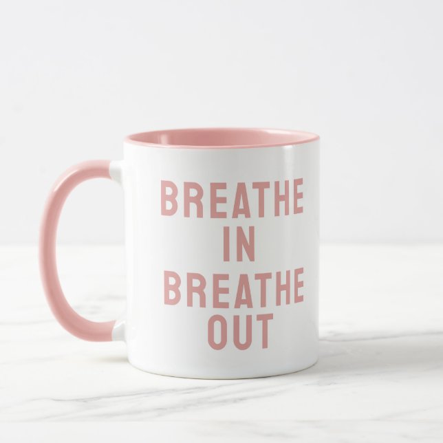 Caneca Citação Motivacional Respirar Dentro Respirar Fora (Esquerda)