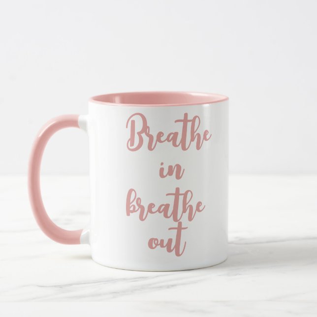 Caneca Citação Motivacional Respirar Dentro Respirar Fora (Esquerda)