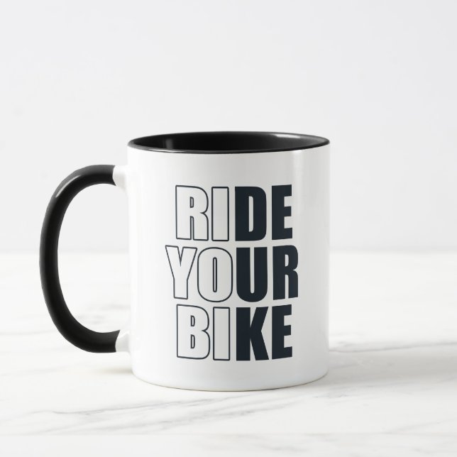 Caneca citação motivadora de bicicleta de montanha (Esquerda)