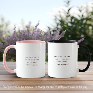 Caneca Citação Muito Muito Amada Fonte Preta Tendência Du