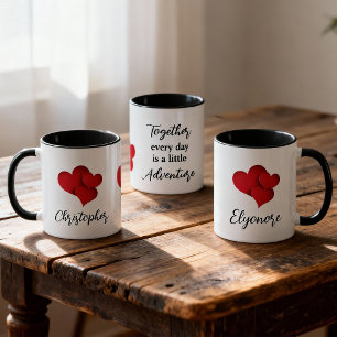 Caneca Citação Personalizada de Aventura Juntos Todos os