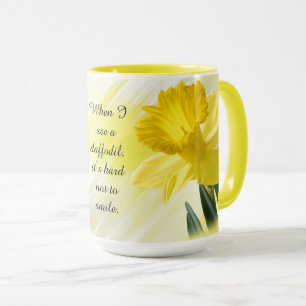 Caneca Citação: "Quando vejo um daffodil..." Fotos d