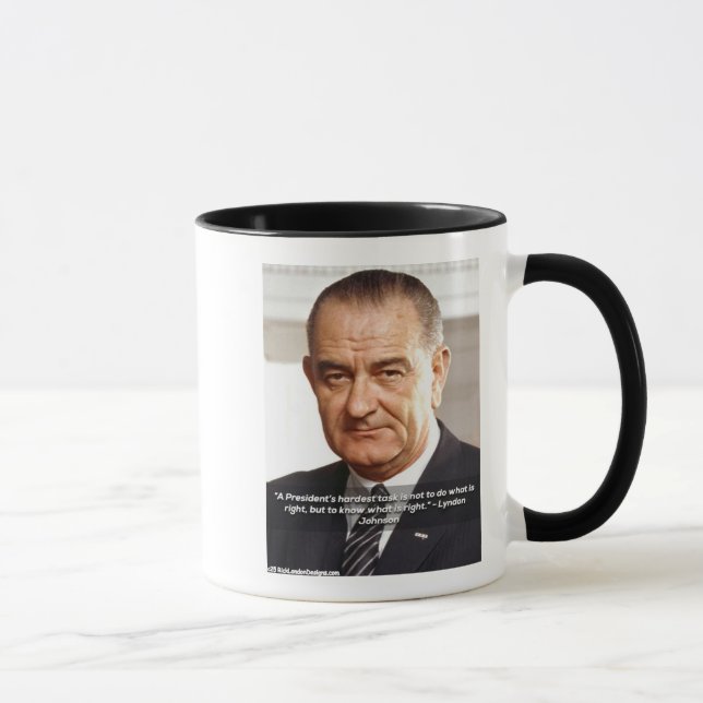 Caneca Citação "Sabendo o que é Certo" de LBJ (Direita)