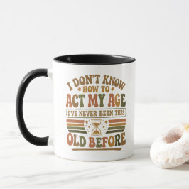 Caneca Citação sarcástica retro engraçada "Atue minha ida