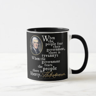 Caneca Citações da Tirania-Liberdade de Jefferson