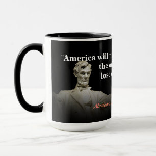 Caneca Citações de Abraham Lincoln na destruição de