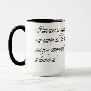 Caneca Citações do patriotismo de Mark Twain