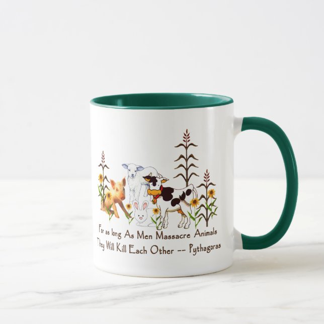 Caneca Citações do vegetariano de Pythagoras (Direita)