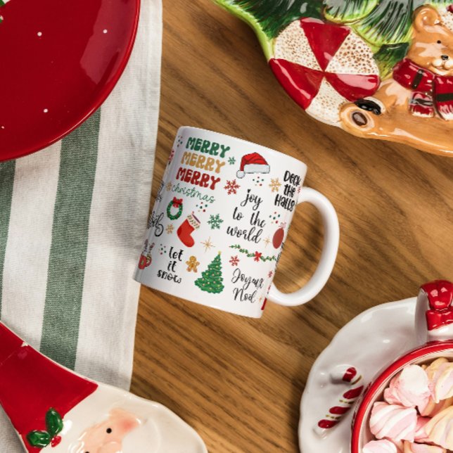 Caneca Citações e Gráficos Cheerful de Natal Feriado (Criador carregado)