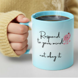 Caneca Citações Positivas de Saúde Mental e Afirmações Ca