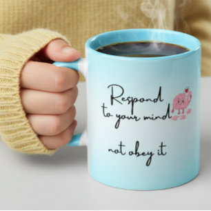 Caneca Citações Positivas de Saúde Mental e Afirmações Ca