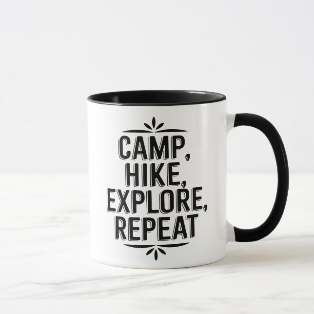 Caneca Citar Aventura de Acampamento Hike Explore Repetir (Direita)