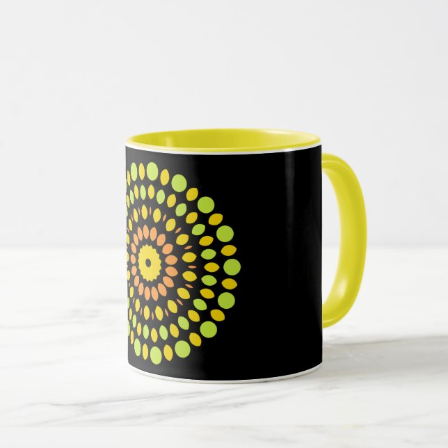 Caneca Citrinos, verdes, amarelos, laranja, (Frente Esquerda)