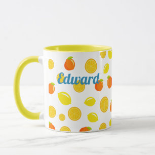 Caneca Citrus alegres: Limões e Laranjas