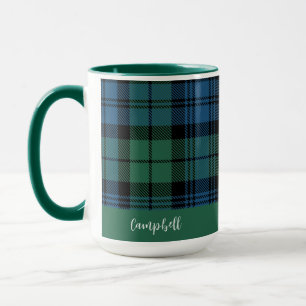 Caneca Clã Personalizada Clã Campbell Tartan do Script de