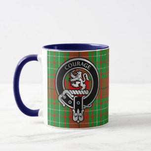Caneca Clan Comyn   Cumming Crest & Tartan Mug