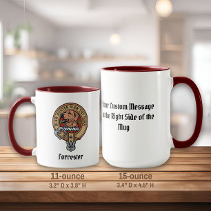 Caneca Clan Forrester Crest sobre Tartan