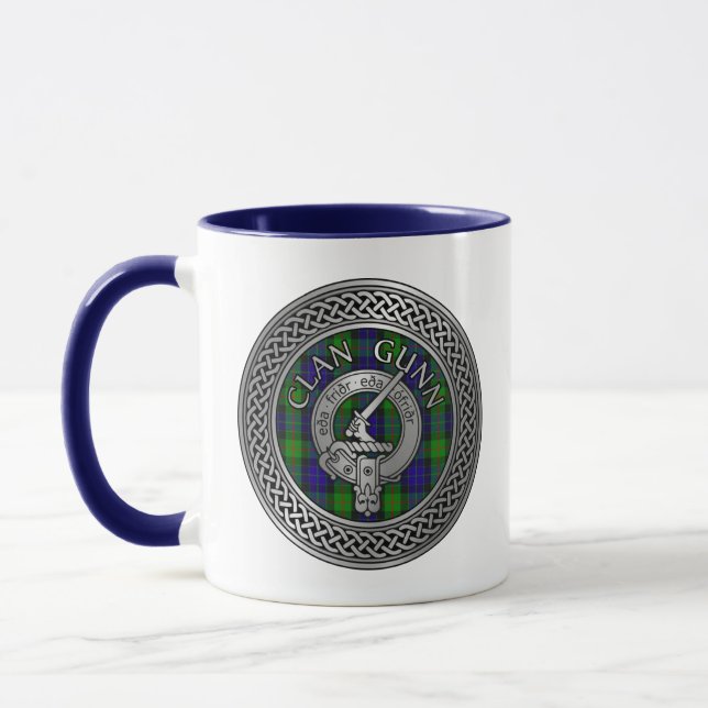 Caneca Clan Gunn Crest e Tartan Mug (Esquerda)