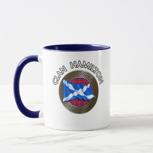 Caneca Clan Hamilton Tartan Knot & Flag (Esquerda)