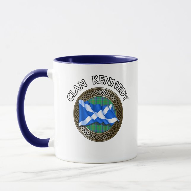 Caneca Clan Kennedy Tartan Knot & Flag (Esquerda)
