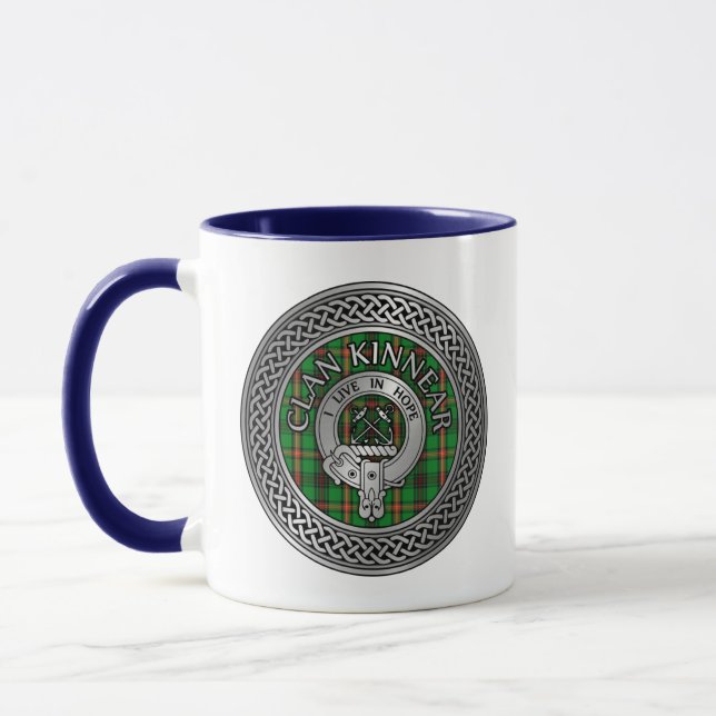 Caneca Clan Kinnear Crest & Tartan Knot (Esquerda)