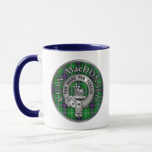 Caneca Clan MacDonald Crest e Tartan