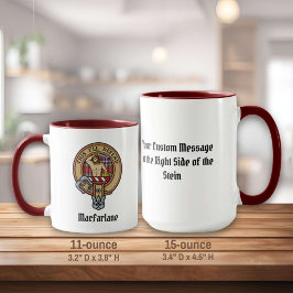 Caneca Clan MacFarlane Crest sobre Red Tartan