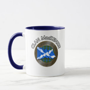 Caneca Clan MacKenzie Tartan Knot & Flag