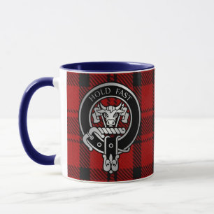 Caneca Clan MacLeod Crest & Red & Black Tartan Mug