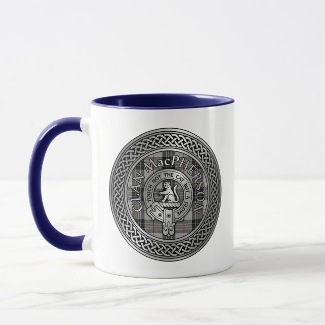Caneca Clan MacPherson Crest & Tartan Knot (Esquerda)
