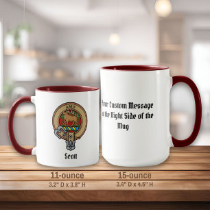 Caneca Clan Scott Crest sobre Red Tartan Mug