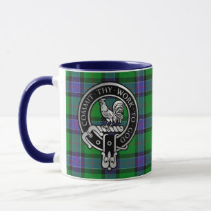 Caneca Clan Sinclair Crest & Hunting Tartan