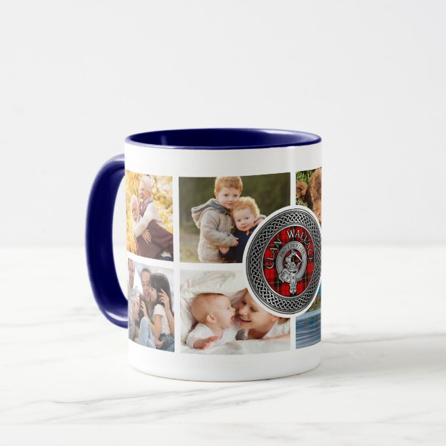 Caneca Clan Wallace Família Personalizada Mug (Frente Esquerda)