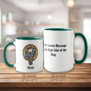 Caneca Clan Wood Crest sobre Tartan