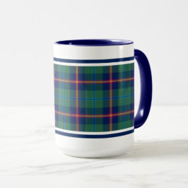 Caneca Clan Young Tartan Green e Blue Xadrez