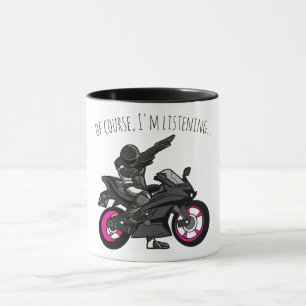 Caneca Claro, Estou Ouvindo... Moto Engraçada