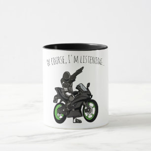 Caneca Claro, estou ouvindo... Motociclo Engraçado