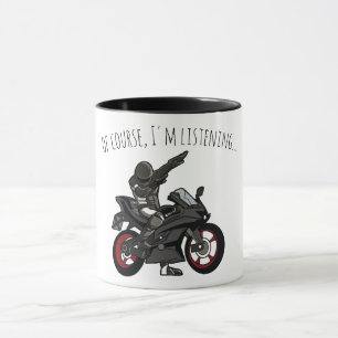 Caneca Claro, estou ouvindo... Motociclo Engraçado