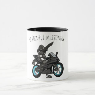 Caneca Claro, estou ouvindo... Motociclo Engraçado